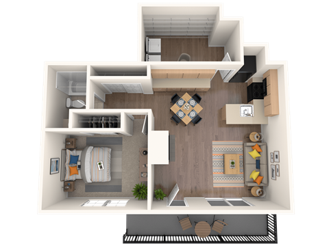 a 1 bedroom floor plan of a 2100 sqft apartment